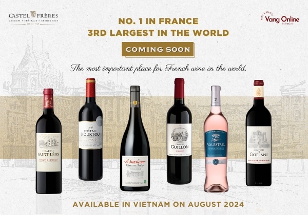 Vang Online becomes a distributor of Castel Frères -  No. 1 in Europe, 3rd largest wine producer in the world. The most important place for French wine!